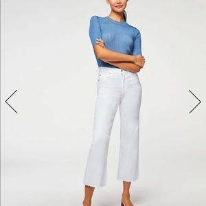 7 for all Mankind CROPPED ALEXA WITH CUT OFF HEM IN WHITE RUNWAY SIZE 30